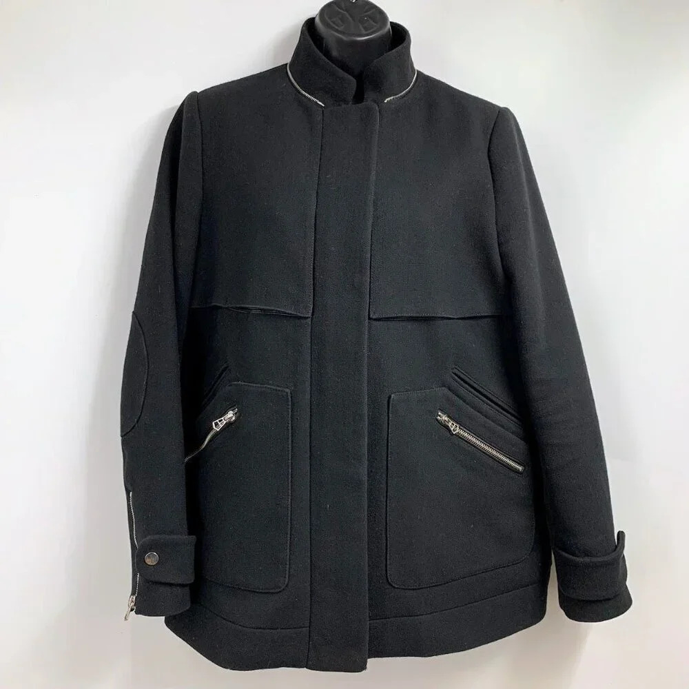 Zara Women's Trafaluc Covered Zip Mock Neck‎ Long Sleeve Size M